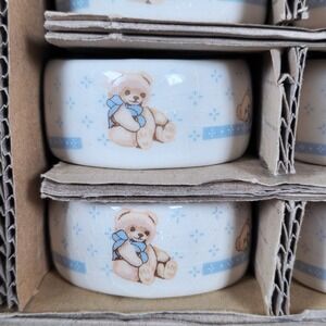 Vintage Tienshan Teddy Bear Napkin Rings‎ Set of 8 Ceramic